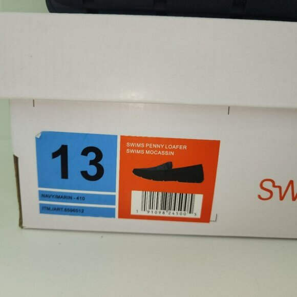 New SWIMS Black Loafer Slip On Navy Blue Shoes (13 US)